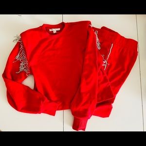 Culpos X Inc red jogger set